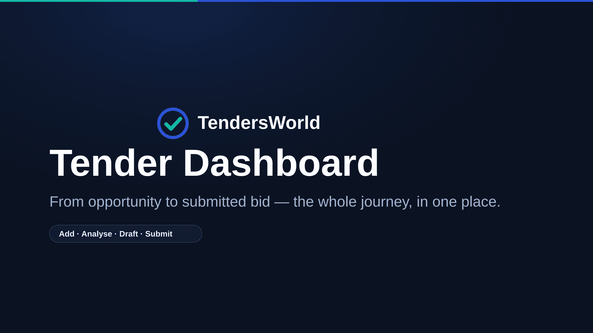 Tender Dashboard demo video